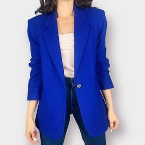 90s Sag Harbor Blue Wool‎ Blazer